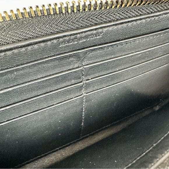 Saint Laurent Matte Black Leather Long Wallet - Picture 11 of 16